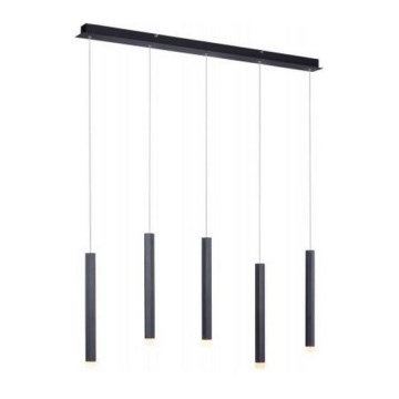 Leuchten Direkt 15205-18 - LED Ljuskrona med upphängningsrem  BRUNO 5xLED/4,8W/230V svart 