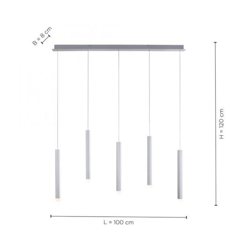 Leuchten Direkt 15205-95 - LED Ljuskrona med upphängningsrem  BRUNO 5xLED/4,8W/230V