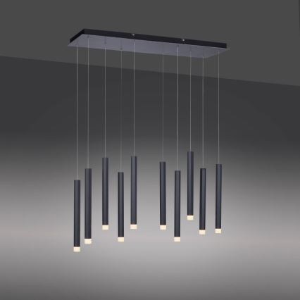 Leuchten Direkt 15206-18 - LED Ljuskrona med upphängningsrem  10xLED/4,8W/230V svart 