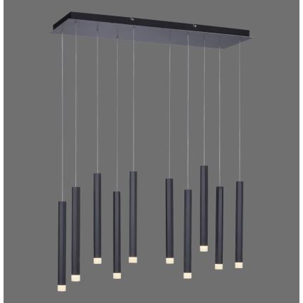 Leuchten Direkt 15206-18 - LED Ljuskrona med upphängningsrem  10xLED/4,8W/230V svart 