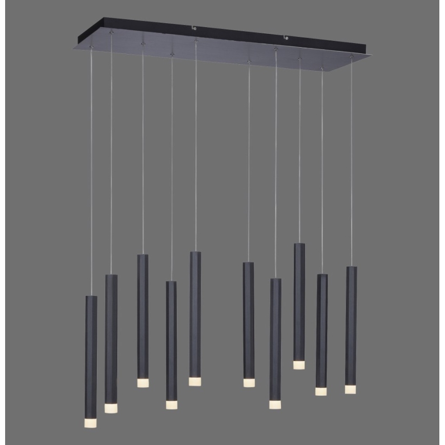 Leuchten Direkt 15206-18 - LED Ljuskrona med upphängningsrem  10xLED/4,8W/230V svart 