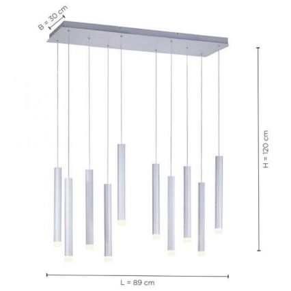 Leuchten Direkt 15206-95 - LED Ljuskrona med upphängningsrem  BRUNO 10xLED/4,8W/230V