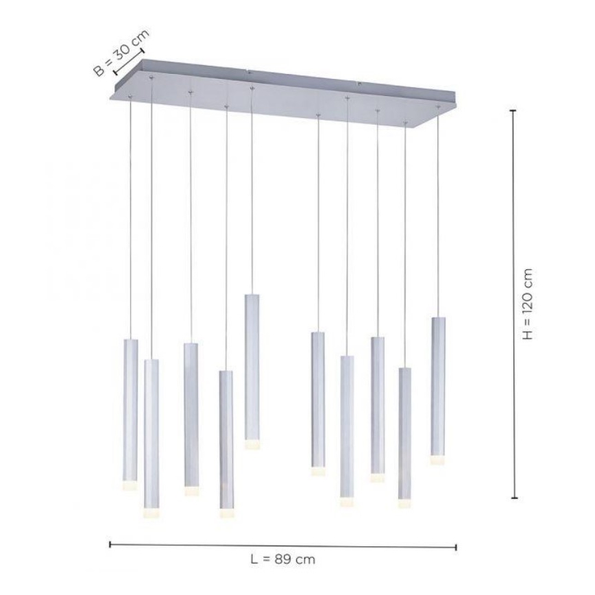 Leuchten Direkt 15206-95 - LED Ljuskrona med upphängningsrem  BRUNO 10xLED/4,8W/230V