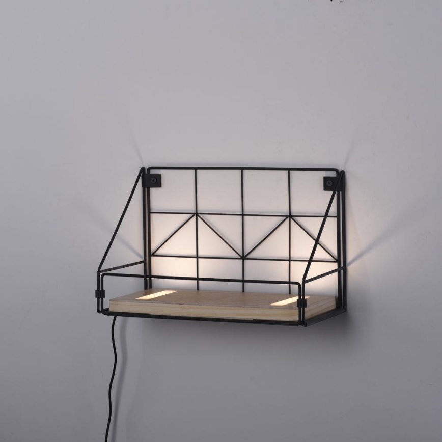 Leuchten Direkt 15276-18 - Shelf med LED-belysning BOARD 2xLED/1,75W/230V 30 cm eukalyptus