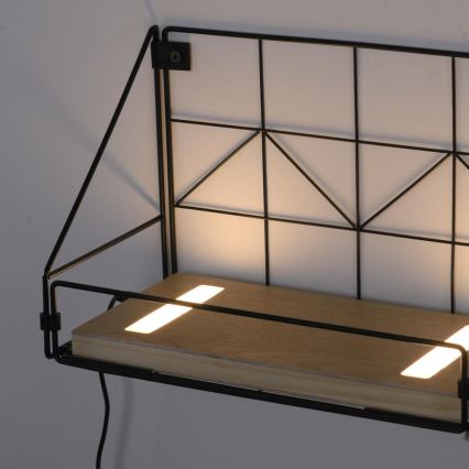 Leuchten Direkt 15276-18 - Shelf med LED-belysning BOARD 2xLED/1,75W/230V 30 cm eukalyptus