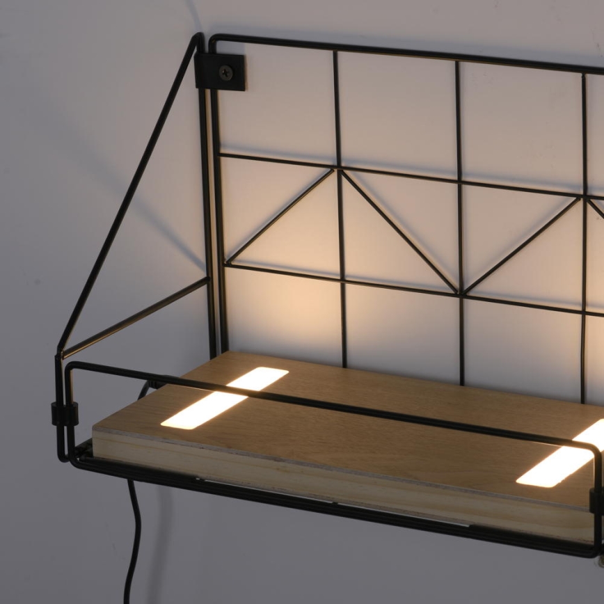 Leuchten Direkt 15276-18 - Shelf med LED-belysning BOARD 2xLED/1,75W/230V 30 cm eukalyptus