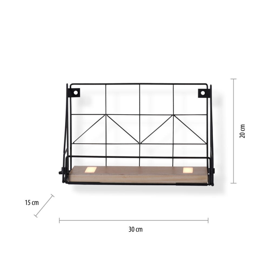 Leuchten Direkt 15276-18 - Shelf med LED-belysning BOARD 2xLED/1,75W/230V 30 cm eukalyptus