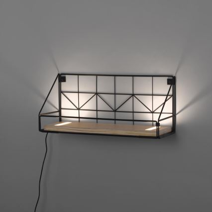 Leuchten Direkt 15277-18 - Shelf med LED-belysning BOARD 2xLED/1,75W/230V 45 cm eukalyptus