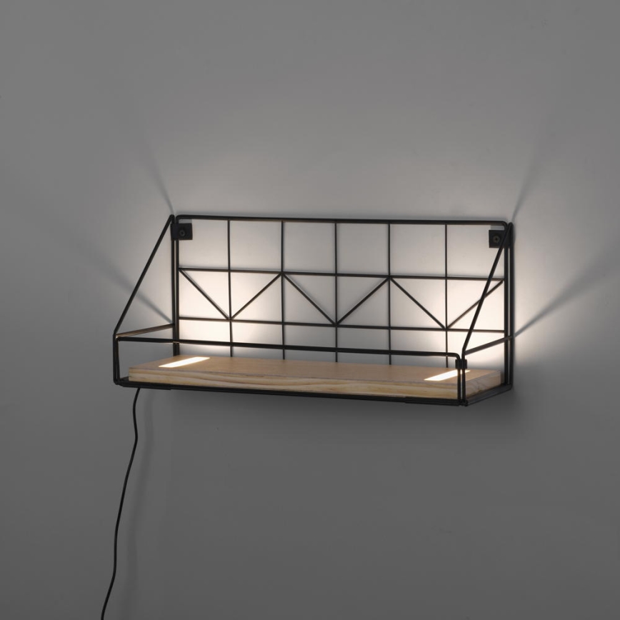 Leuchten Direkt 15277-18 - Shelf med LED-belysning BOARD 2xLED/1,75W/230V 45 cm eukalyptus