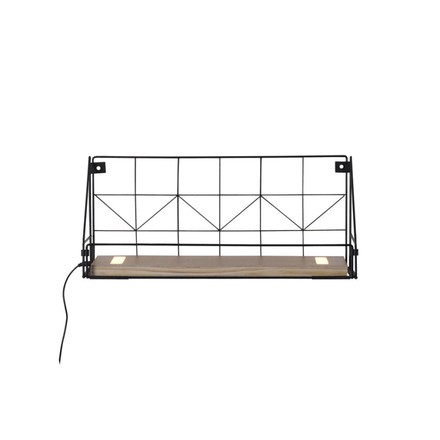 Leuchten Direkt 15277-18 - Shelf med LED-belysning BOARD 2xLED/1,75W/230V 45 cm eukalyptus