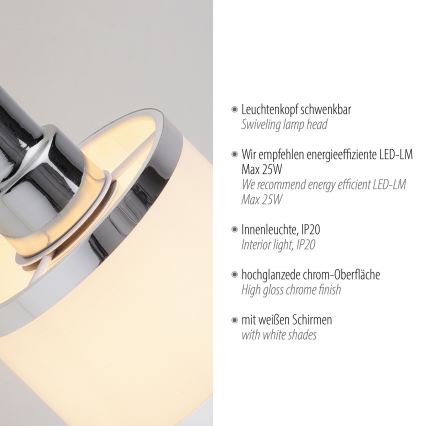 Leuchten Direkt 15371-17 - Väggspotlight ACCOR 1xE14/25W/230V