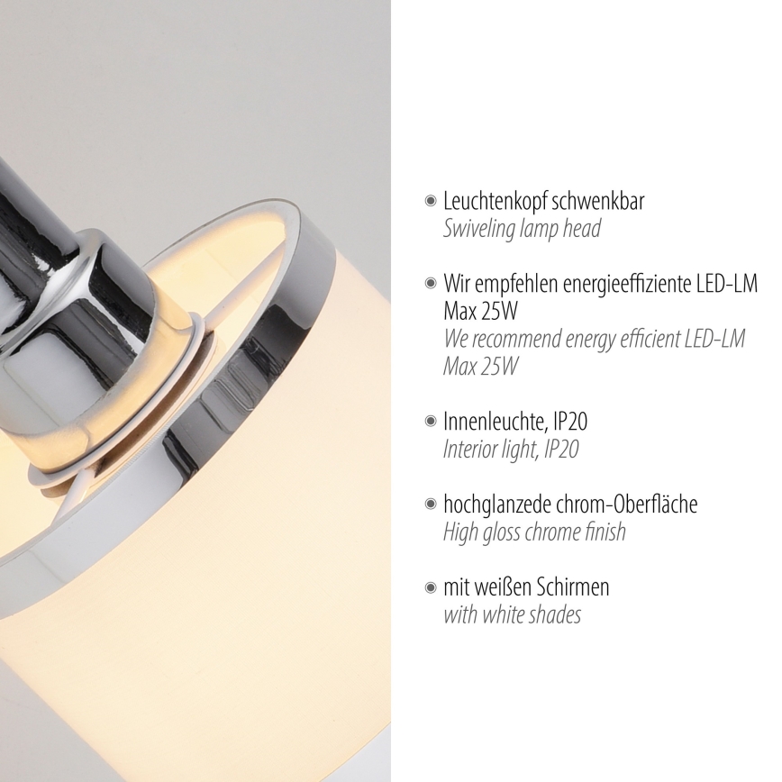 Leuchten Direkt 15371-17 - Väggspotlight ACCOR 1xE14/25W/230V