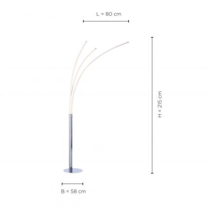 Leuchten Direkt 15383-55 - LED golvlampa  MAJA 3xLED/6W/230V blank krom 
