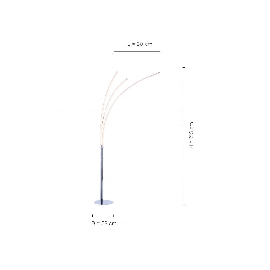 Leuchten Direkt 15383-55 - LED golvlampa  MAJA 3xLED/6W/230V blank krom 