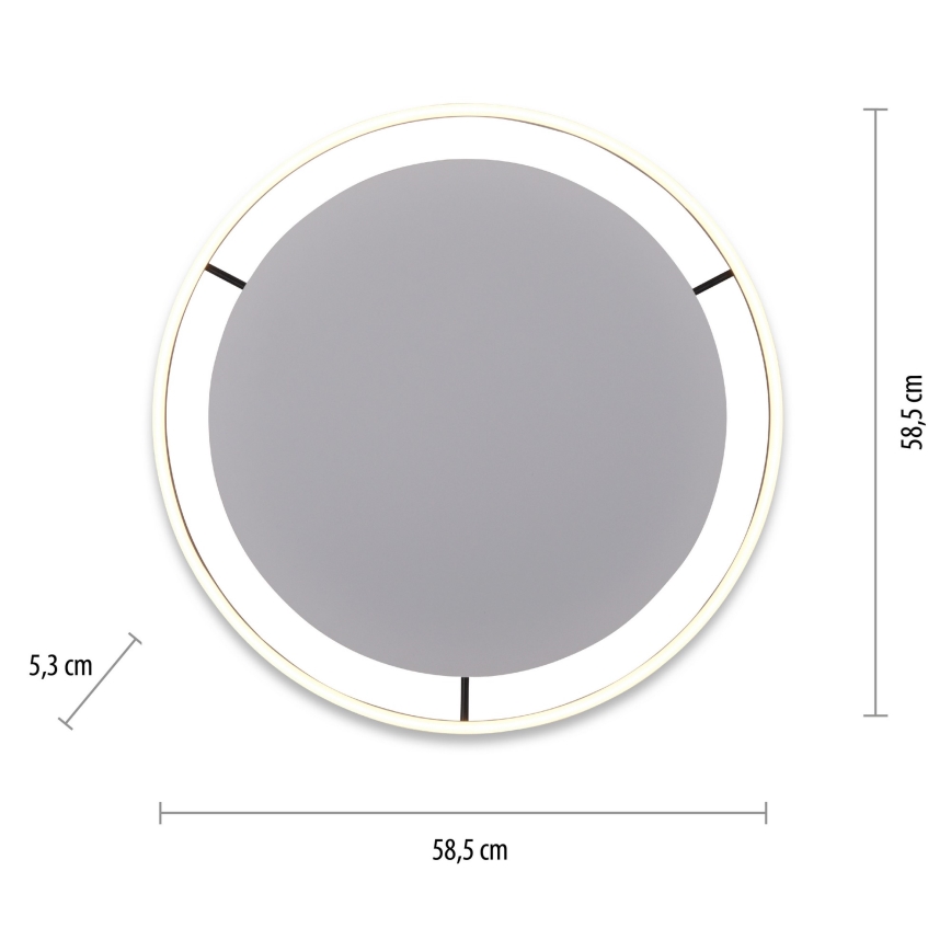 Leuchten Direkt 15392-13 - LED dimbar taklampa RITUS LED/30W/230V svart