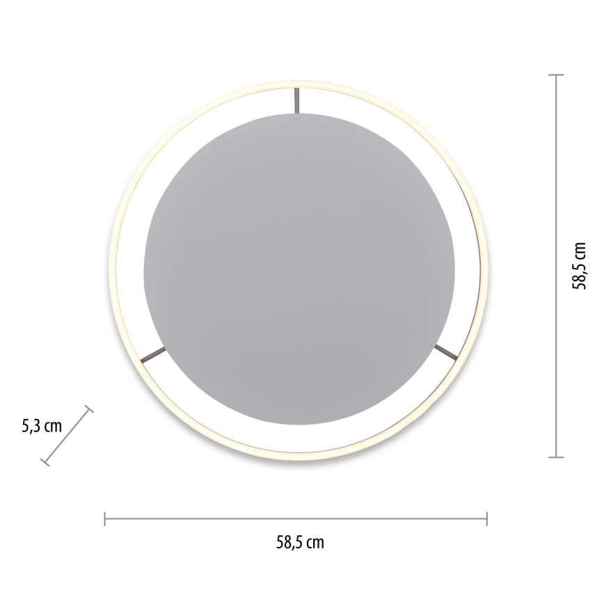 Leuchten Direkt 15392-95 - LED Dimbar taklampa RITUS LED/30W/230V matt krom