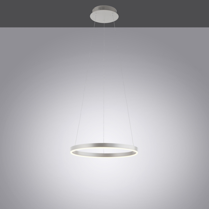 Leuchten Direkt 15393-95 - LED ljusreglerad ljuskrona på textilsladd RITUS LED/20W/230V matt krom