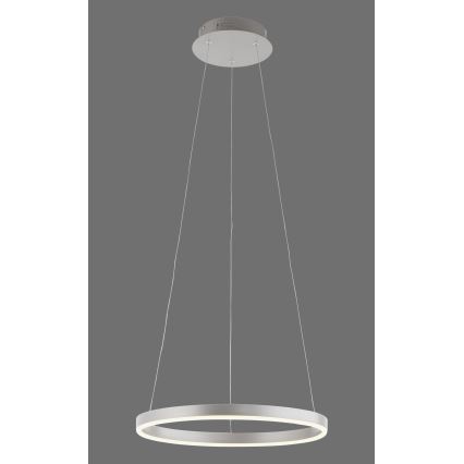 Leuchten Direkt 15393-95 - LED ljusreglerad ljuskrona på textilsladd RITUS LED/20W/230V matt krom