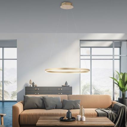 Leuchten Direkt 15394-60 - LED ljusreglerad ljuskrona på snöre RITUS LED/30W/230V mässing