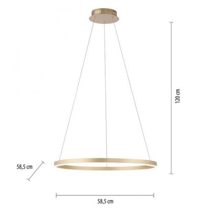 Leuchten Direkt 15394-60 - LED ljusreglerad ljuskrona på snöre RITUS LED/30W/230V mässing