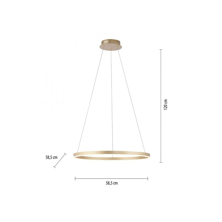 Leuchten Direkt 15394-60 - LED ljusreglerad ljuskrona på snöre RITUS LED/30W/230V mässing