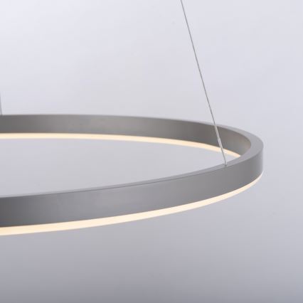 Leuchten Direkt 15394-95 - LED ljusreglerad ljuskrona på textilsladd RITUS LED/30W/230V matt krom
