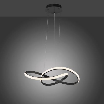 Leuchten Direkt 15402-18 - LED ljusreglerad Ljuskrona med upphängningsrem  MARIA LED/25W/230V svart 