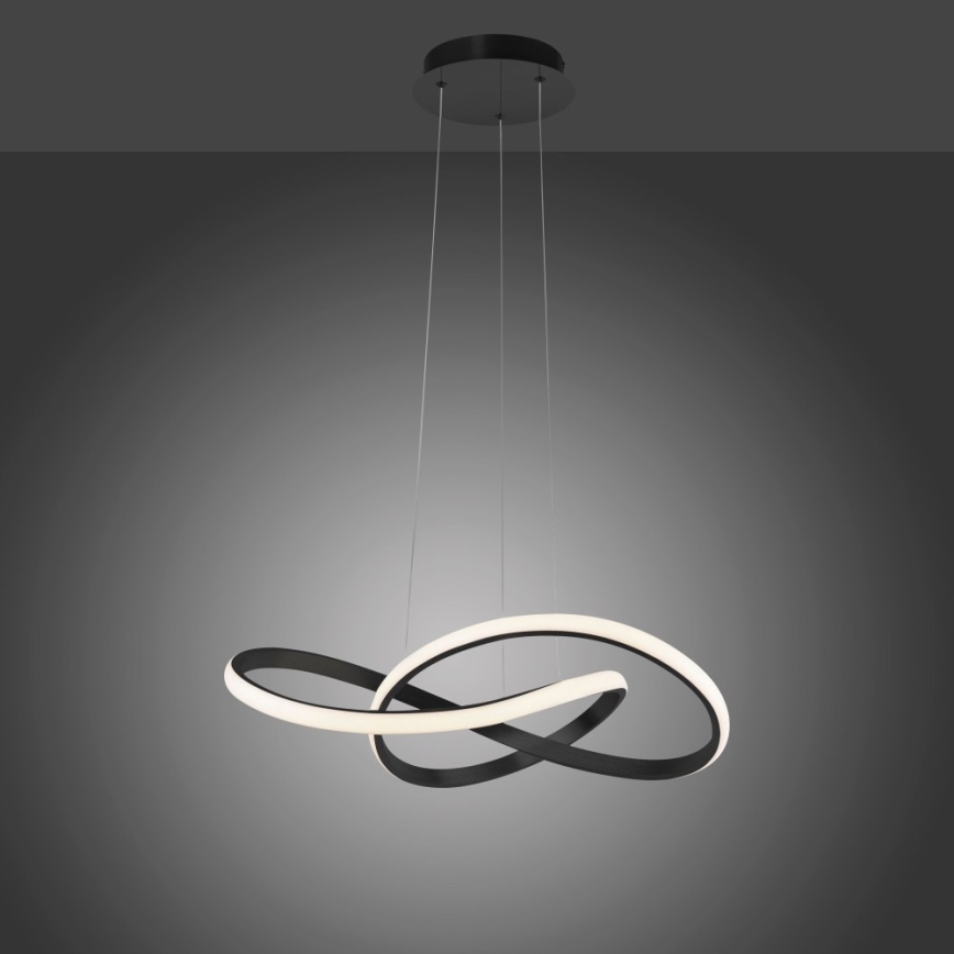 Leuchten Direkt 15402-18 - LED ljusreglerad Ljuskrona med upphängningsrem  MARIA LED/25W/230V svart 