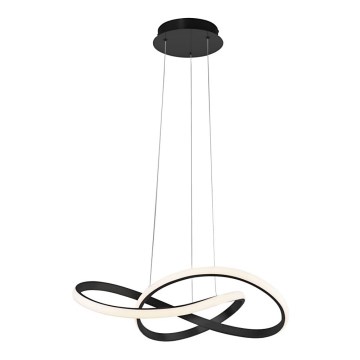 Leuchten Direkt 15402-18 - LED ljusreglerad Ljuskrona med upphängningsrem  MARIA LED/25W/230V svart 
