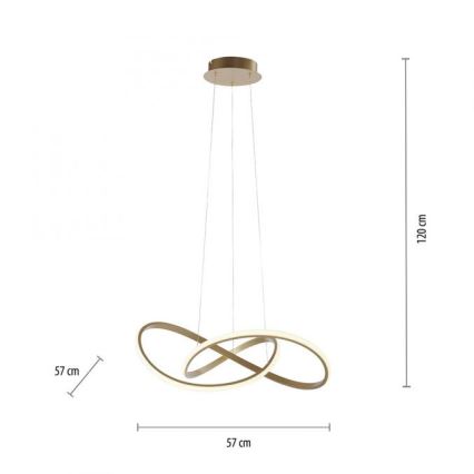 Leuchten Direkt 15402-60 - LED ljusreglerad ljuskrona på snöre MARIA LED/25W/230V