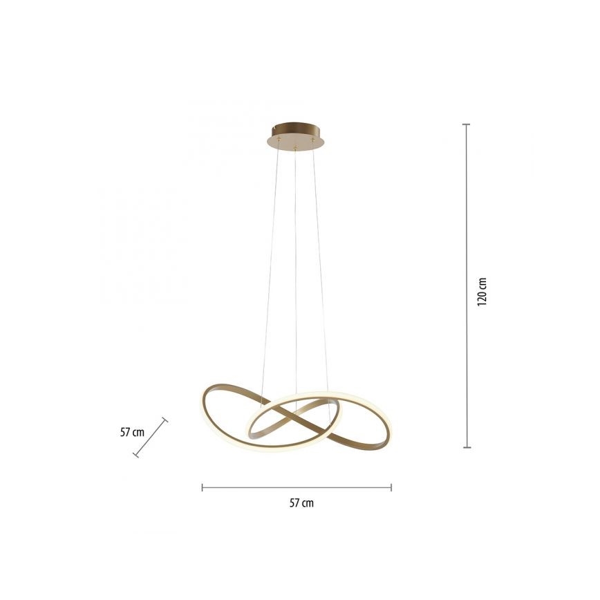Leuchten Direkt 15402-60 - LED ljusreglerad ljuskrona på snöre MARIA LED/25W/230V