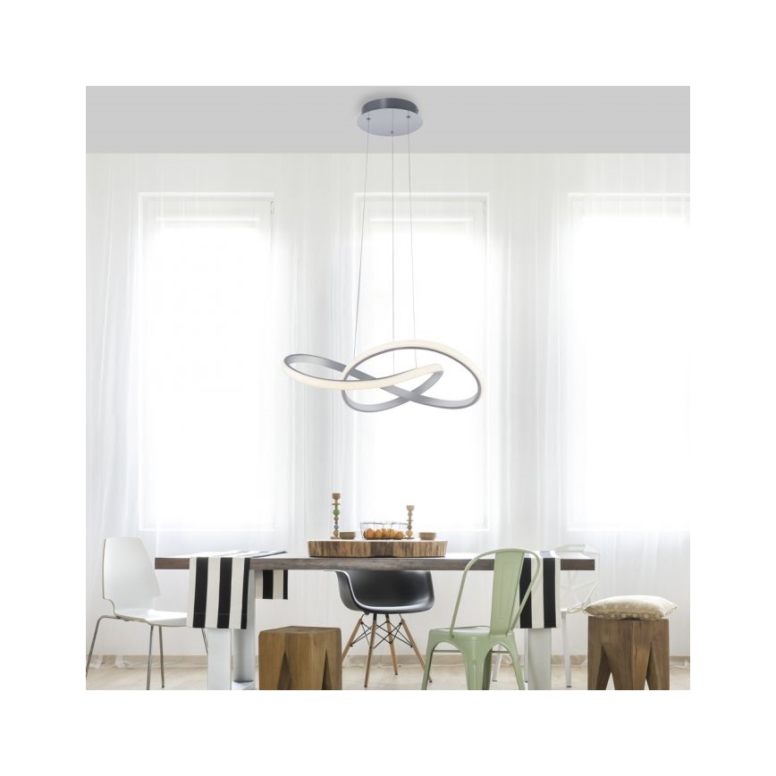 Leuchten Direkt 15402-95 - LED ljusreglerad Ljuskrona med upphängningsrem  MARIA LED/25W/230V matt krom