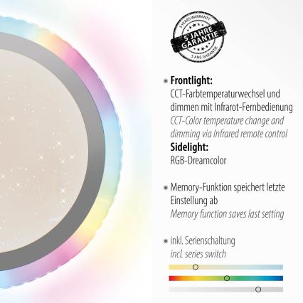 Leuchten Direkt 15411-21- LED RGB dimbar taklampa CYBA LED/26W/230V