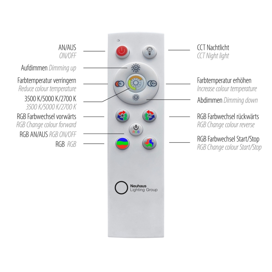 Leuchten Direkt 15411-21- LED RGB dimbar taklampa CYBA LED/26W/230V