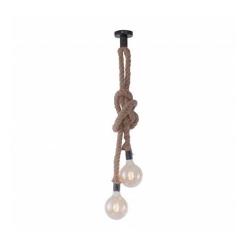 Leuchten Direkt 15482-18 - Ljuskrona med snöre ROPE 2xE27/60W/230V