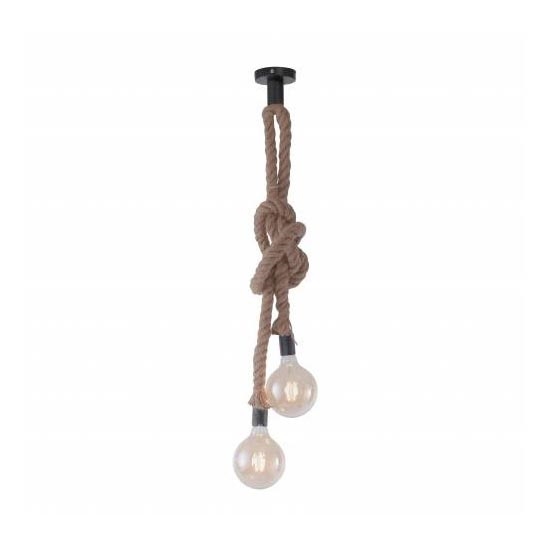 Leuchten Direkt 15482-18 - Ljuskrona med snöre ROPE 2xE27/60W/230V