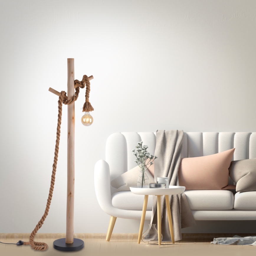 Leuchten Direkt 15484-18 - Golvlampa ROPE 1xE27/15W/230V