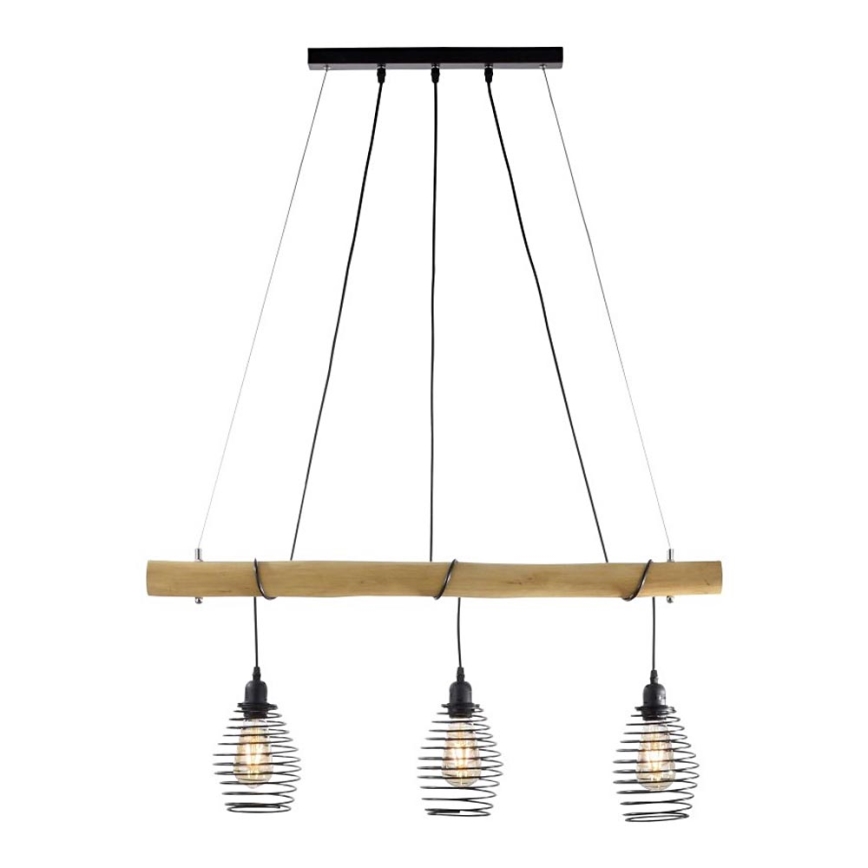 Leuchten Direkt 15526-79 - Ljuskrona med textilsladd SPRING 3xE27/40W/230V eukalyptus