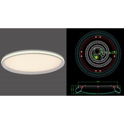 Leuchten Direkt 15544-16 - LED RGB Dimmable ceiling belysning RIBBON LED/15W/230V