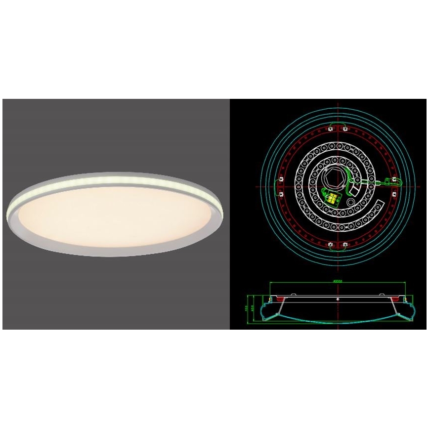 Leuchten Direkt 15544-16 - LED RGB Dimmable ceiling belysning RIBBON LED/15W/230V