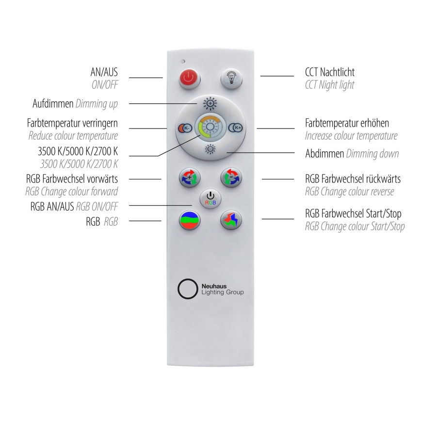 Leuchten Direkt 15556-18 - RGBW Dimbar taklampa GALACTICA LED/32W/230V 2700-5000K + fjärrkontroll