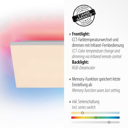 Leuchten Direkt 15561-16-LED RGB dimbar taklampa CONRAD 27W/230V+ fjärrkontroll