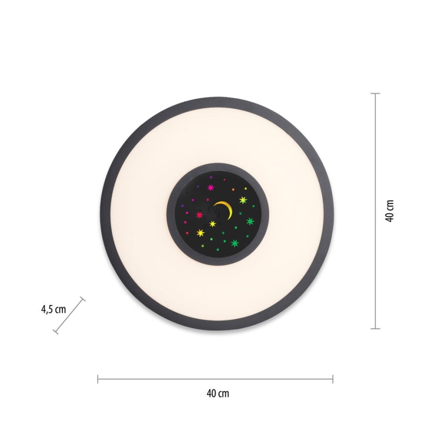Leuchten Direkt 15572-18 - LED RGBW Ljusreglerad taklampa ASTRO LED/17,5W/230V 2700-5000K + fjärrkontroll