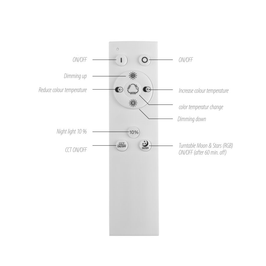 Leuchten Direkt 15572-18 - LED RGBW Ljusreglerad taklampa ASTRO LED/17,5W/230V 2700-5000K + fjärrkontroll