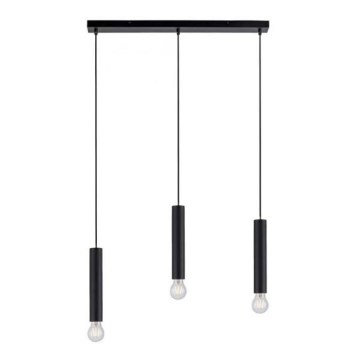 Leuchten Direkt 15618-18 - Ljuskrona med upphängningsrem BRUNA 3xE27/60W/230V svart