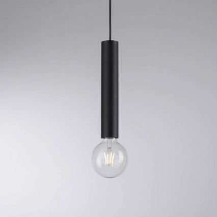 Leuchten Direkt 15618-18 - Ljuskrona med upphängningsrem BRUNA 3xE27/60W/230V svart