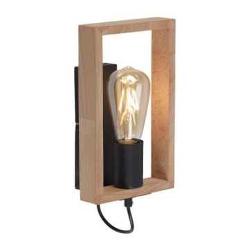 Leuchten Direkt 15654-18 - Vägglampa FRANKY 1xE27/60W/230V acacia	