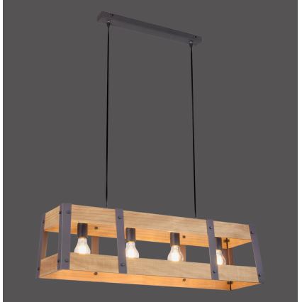 Leuchten Direkt 15721-79 - Ljuskrona med snöre CRATE 4xE27/60W/230V