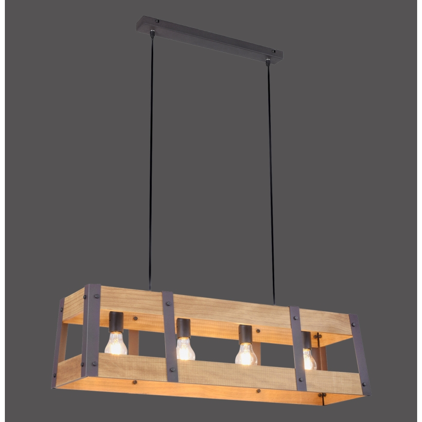 Leuchten Direkt 15721-79 - Ljuskrona med snöre CRATE 4xE27/60W/230V
