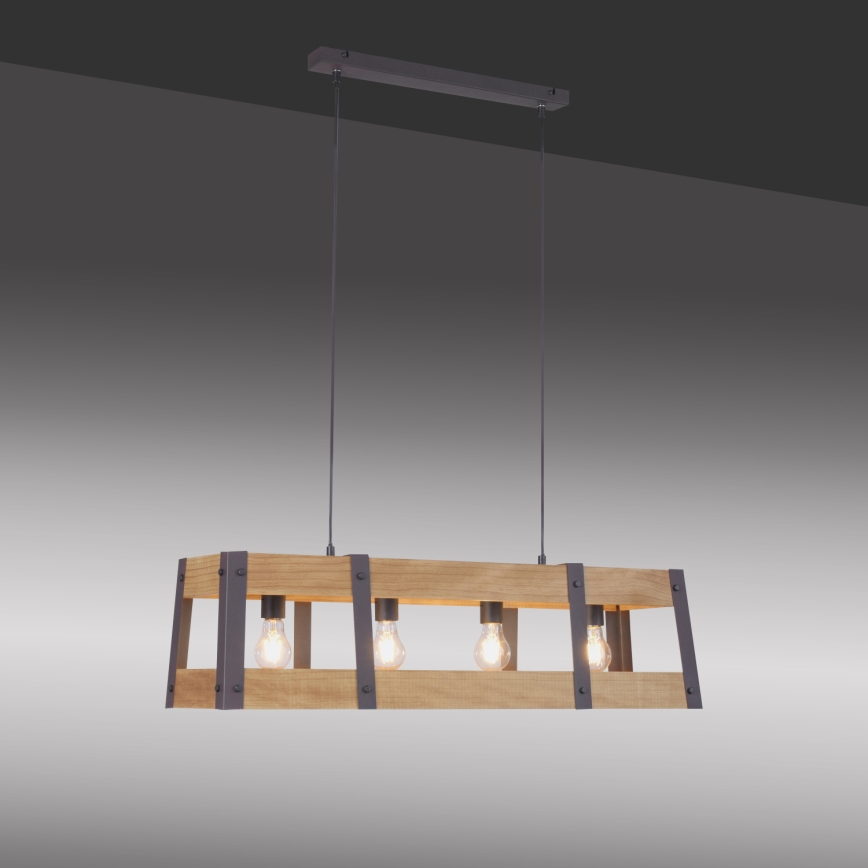 Leuchten Direkt 15721-79 - Ljuskrona med snöre CRATE 4xE27/60W/230V